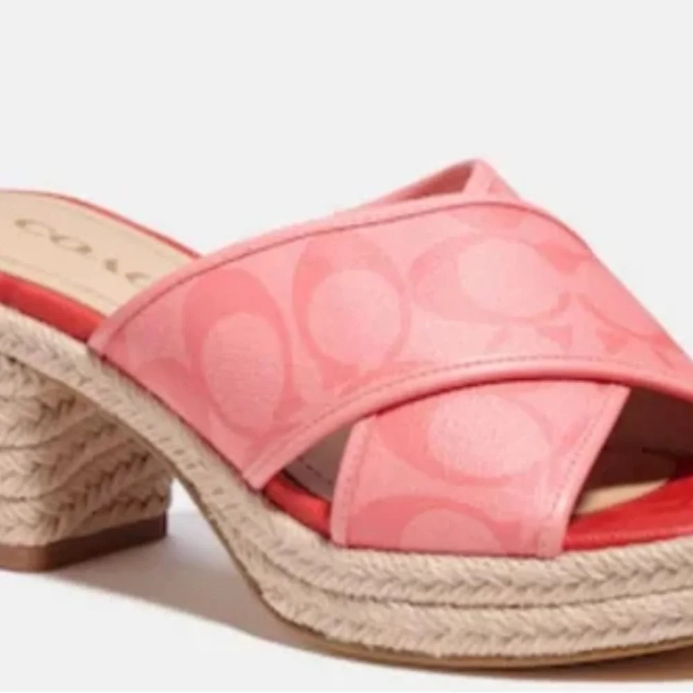 Coach Sloan Espadrille Pink Lemonade/Pop Red size 9M